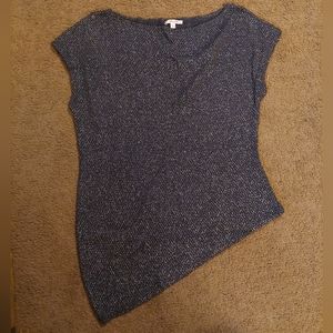 Stella & Dot Asymmetrical Metallic Sweater T